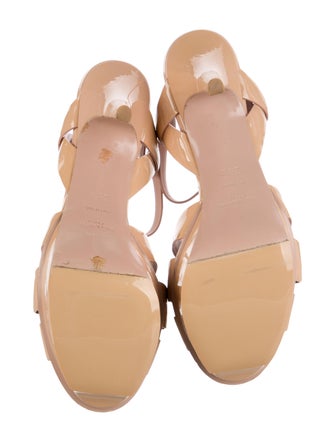 Saint Laurent Patent Leather T-Strap Sandals