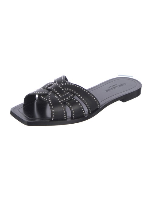 Saint Laurent Leather Studded Accents Slides