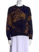 Saint Laurent Animal Print Crew Neck Sweater