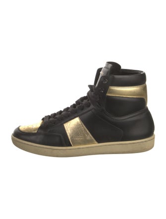 Saint Laurent Leather Colorblock Pattern Sneakers