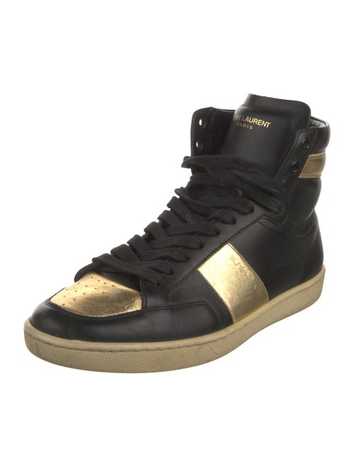 Saint Laurent Leather Colorblock Pattern Sneakers