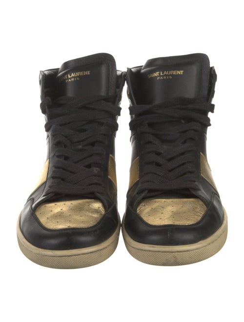 Saint Laurent Leather Colorblock Pattern Sneakers
