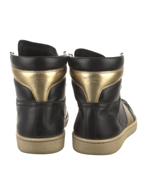 Saint Laurent Leather Colorblock Pattern Sneakers