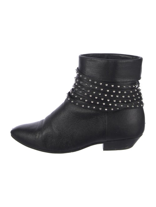 Saint Laurent Leather Studded Accents Boots