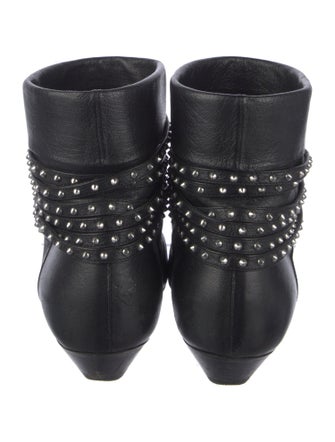 Saint Laurent Leather Studded Accents Boots