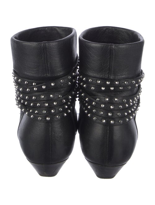 Saint Laurent Leather Studded Accents Boots