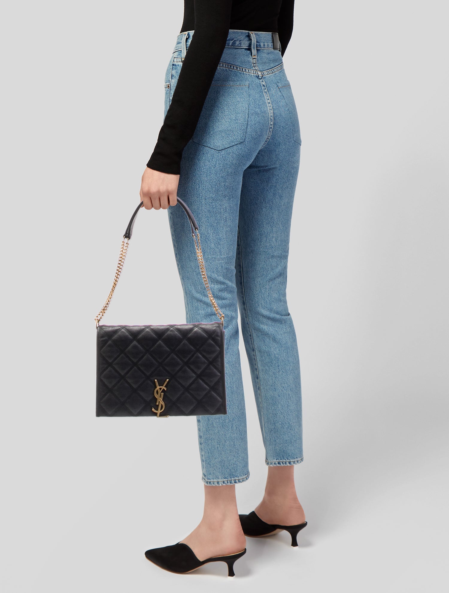 Saint Laurent Quilted Messenger Bag