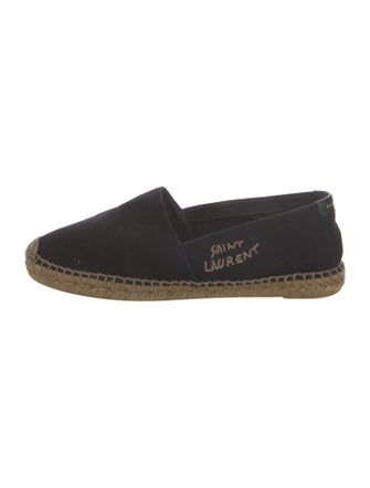 Saint Laurent Canvas Embroidered Accent Espadrilles