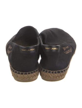 Saint Laurent Canvas Embroidered Accent Espadrilles