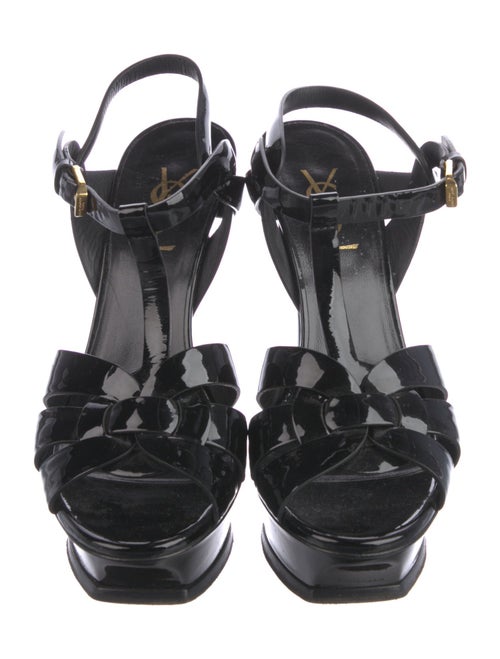 Saint Laurent Patent Leather T-Strap Sandals
