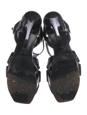 Saint Laurent Patent Leather T-Strap Sandals