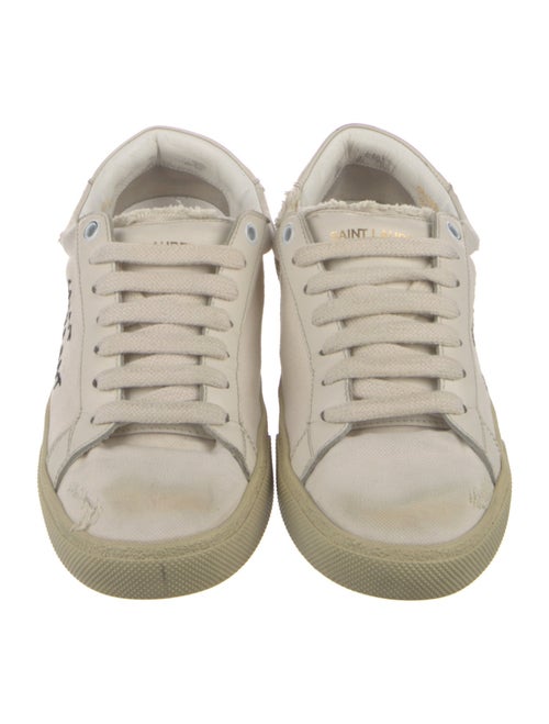 Saint Laurent Canvas Embroidered Accent Sneakers