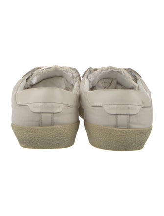 Saint Laurent Canvas Embroidered Accent Sneakers