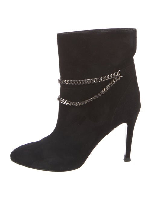 Saint Laurent Suede Chain-Link Accents Boots