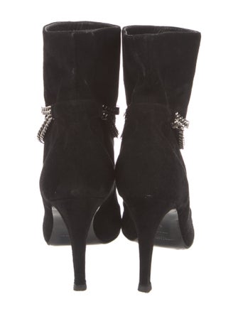 Saint Laurent Suede Chain-Link Accents Boots