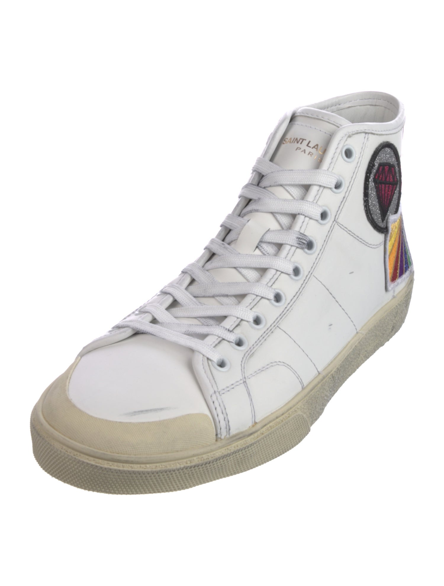 Saint Laurent Leather Printed Sneakers