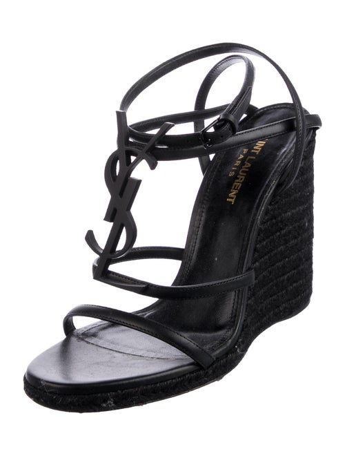 Saint Laurent Signature Logo Leather Espadrilles