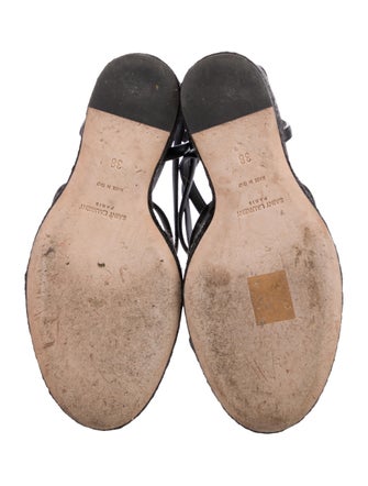 Saint Laurent Signature Logo Leather Espadrilles