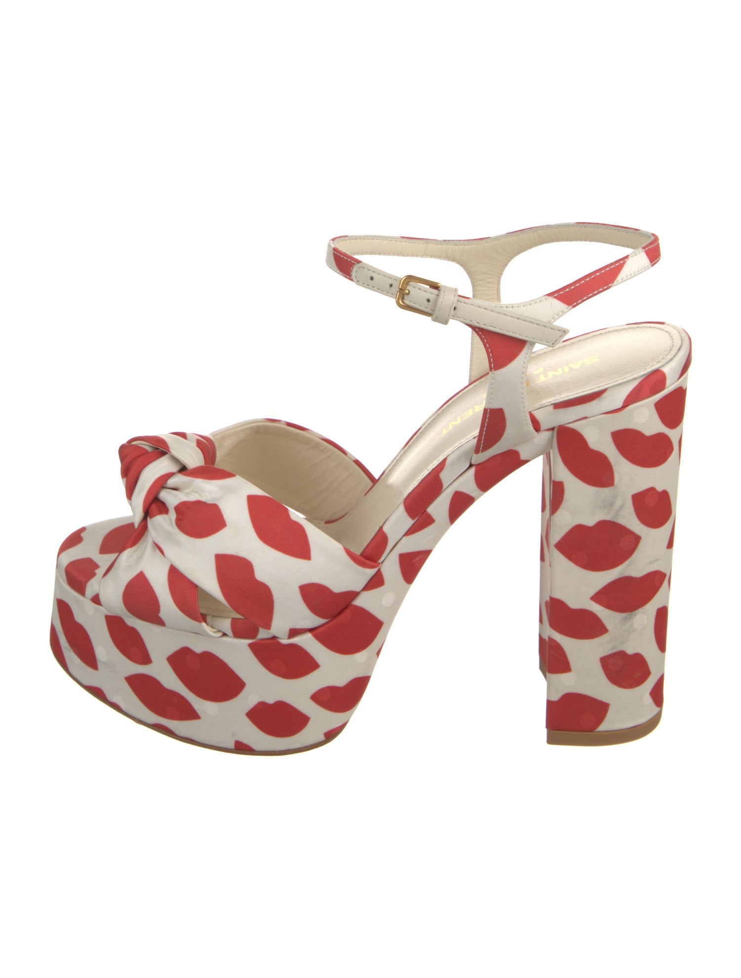 Saint Laurent Satin Printed Sandals