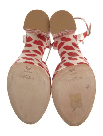 Saint Laurent Satin Printed Sandals