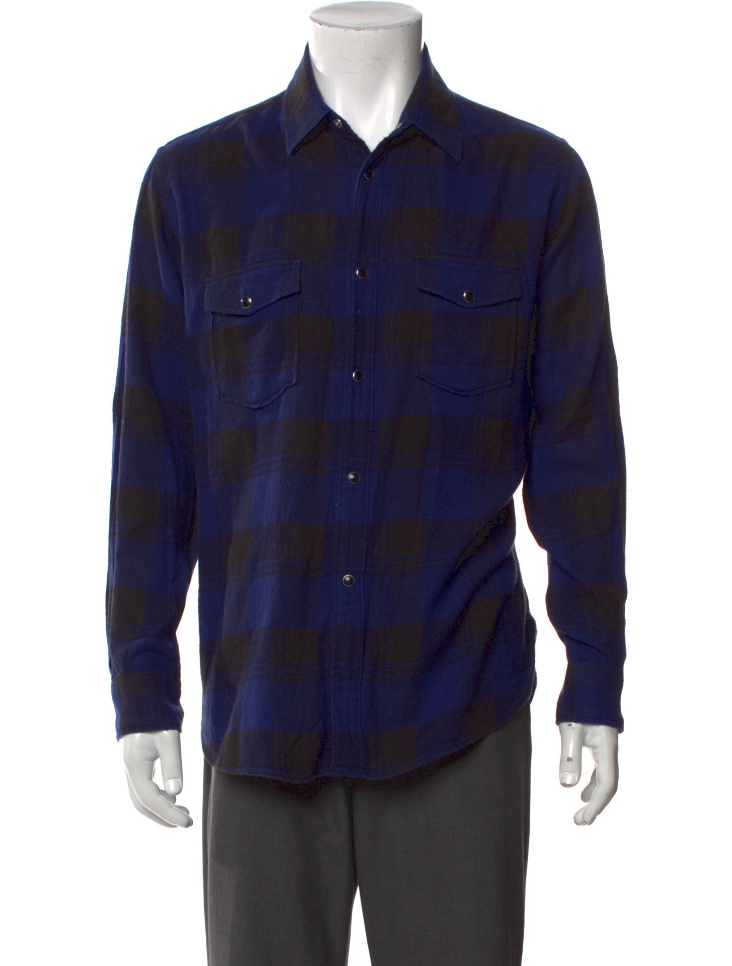 Saint Laurent 2017 Plaid Print Western Shirt