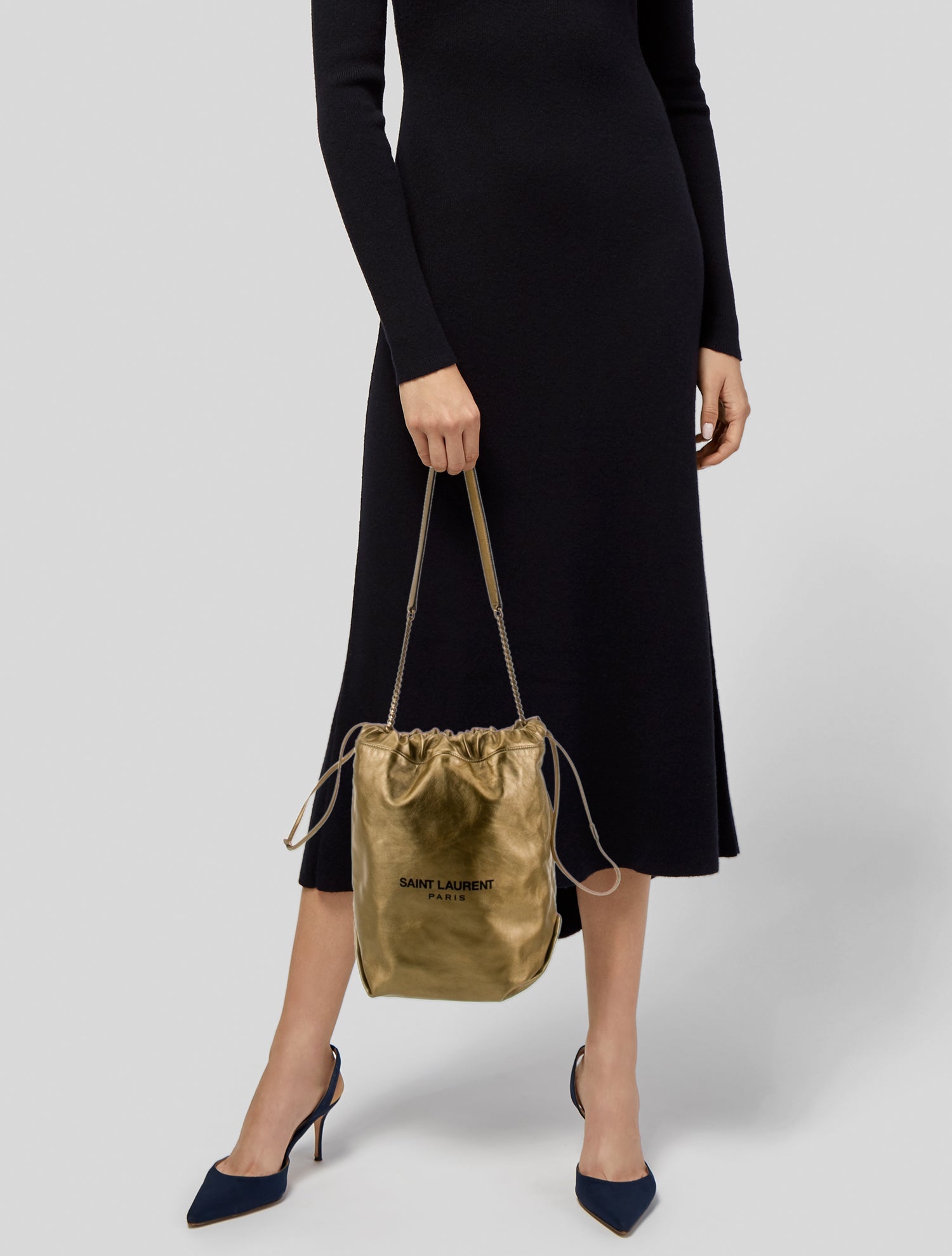 Saint Laurent Leather Bucket Bag