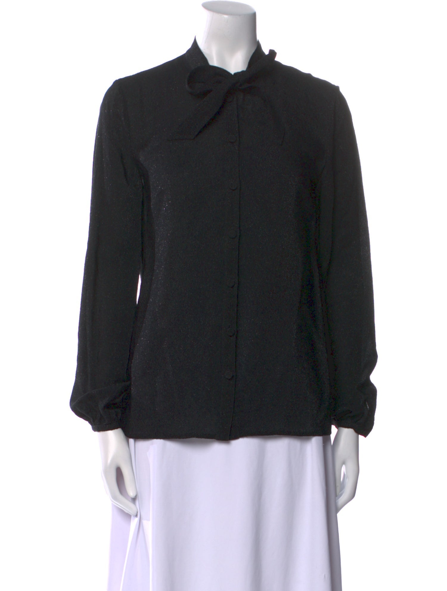 Saint Laurent 2013 Mock Neck Button-Up Top