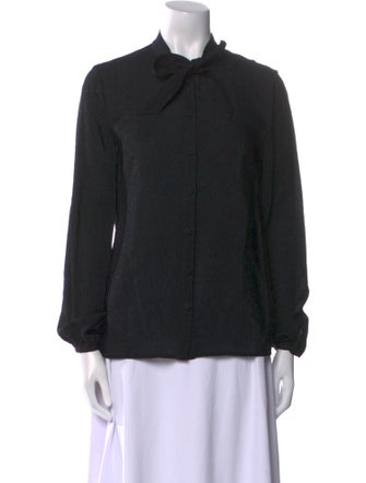 Saint Laurent 2013 Mock Neck Button-Up Top