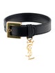 Saint Laurent Leather Monogram Charm Bracelet