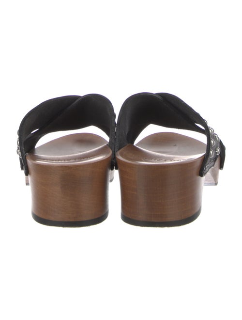 Saint Laurent Leather Studded Accents Slides