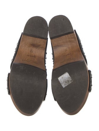 Saint Laurent Leather Studded Accents Slides