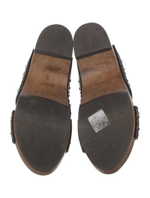 Saint Laurent Leather Studded Accents Slides