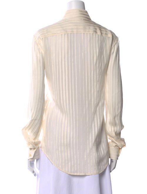 Saint Laurent Silk Striped Button-Up Top