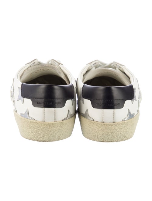 Saint Laurent Leather Embroidered Accent Sneakers