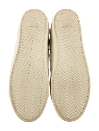 Saint Laurent Leather Embroidered Accent Sneakers