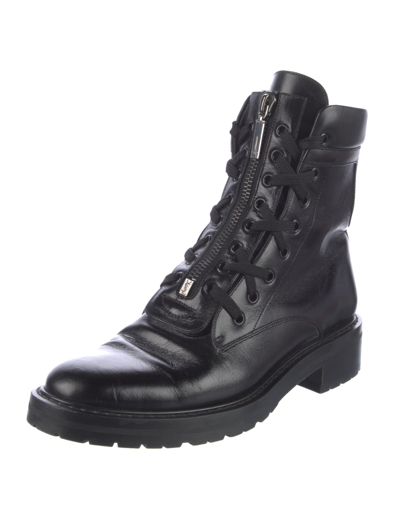 Saint Laurent Leather Combat Boots