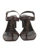Saint Laurent Signature Logo Leather T-Strap Sandals