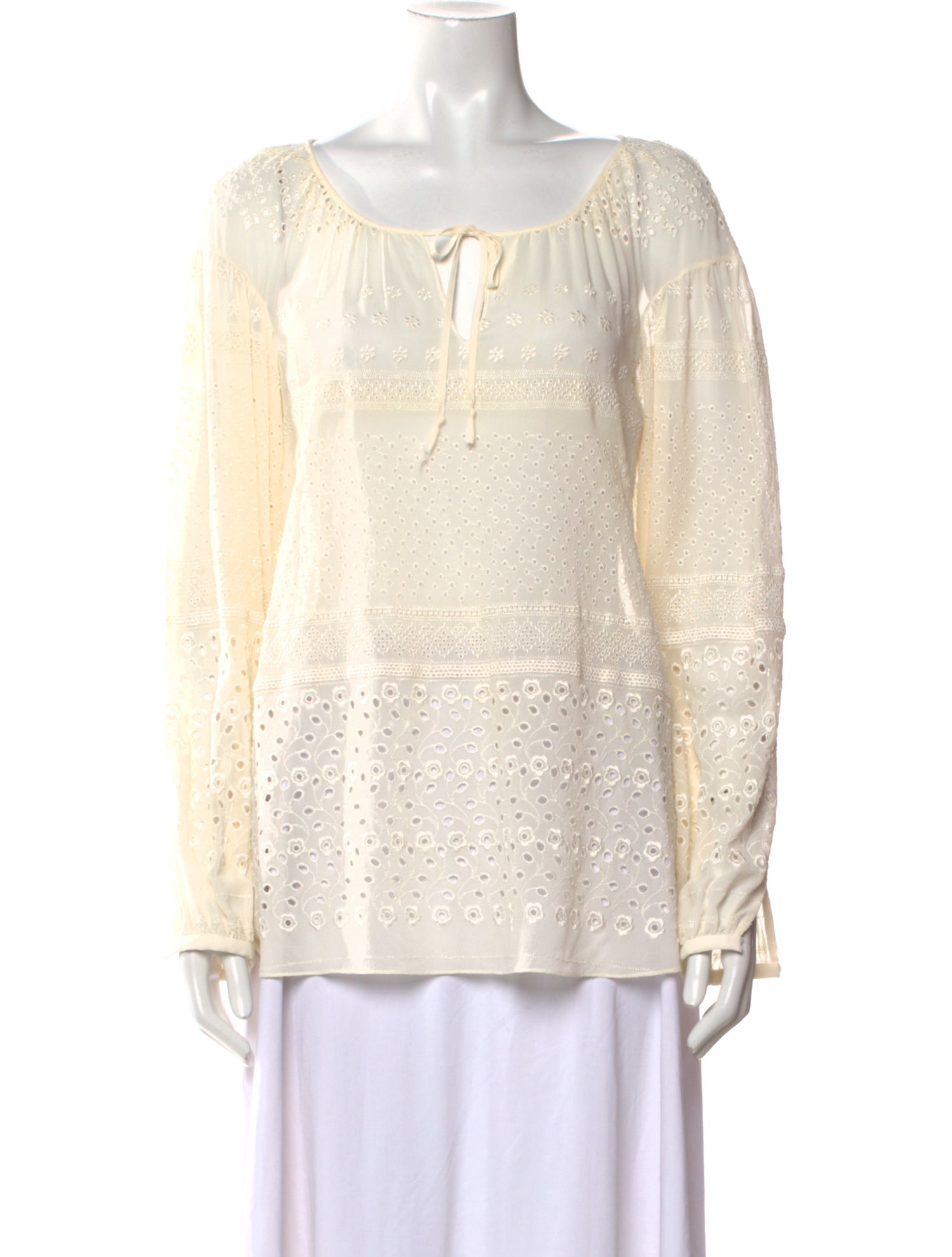 Saint Laurent Silk Scoop Neck Blouse