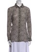 Saint Laurent Silk Animal Print Button-Up Top