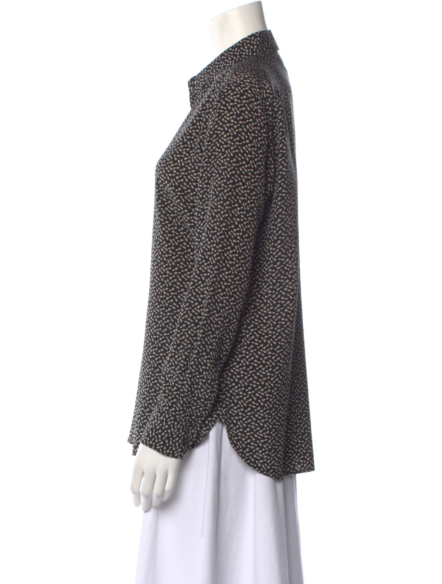 Saint Laurent Silk Printed Button-Up Top