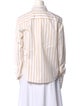 Saint Laurent Striped Long Sleeve Button-Up Top