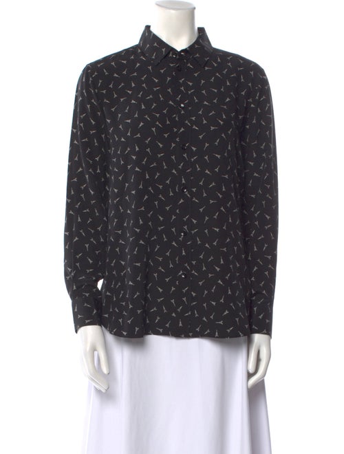 Saint Laurent Silk Printed Button-Up Top