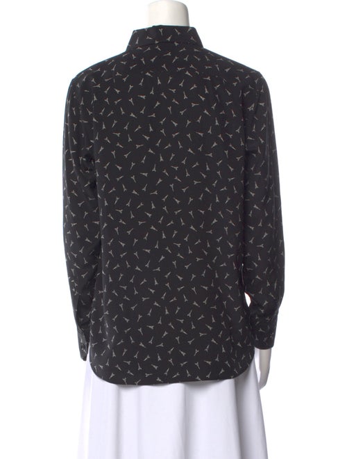 Saint Laurent Silk Printed Button-Up Top