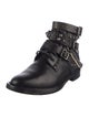 Saint Laurent Leather Chain-Link Accents Combat Boots