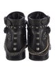 Saint Laurent Leather Chain-Link Accents Combat Boots