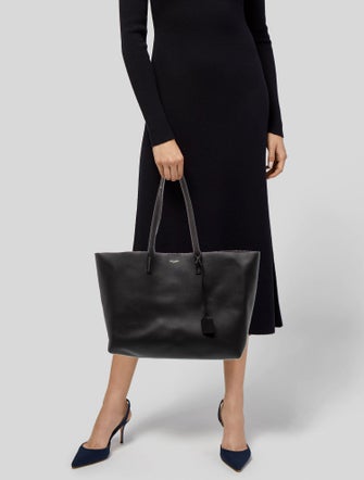 Saint Laurent Leather Shopping Tote Large