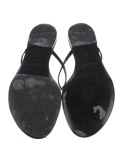 Saint Laurent Chevron Patent Leather T-Strap Sandals