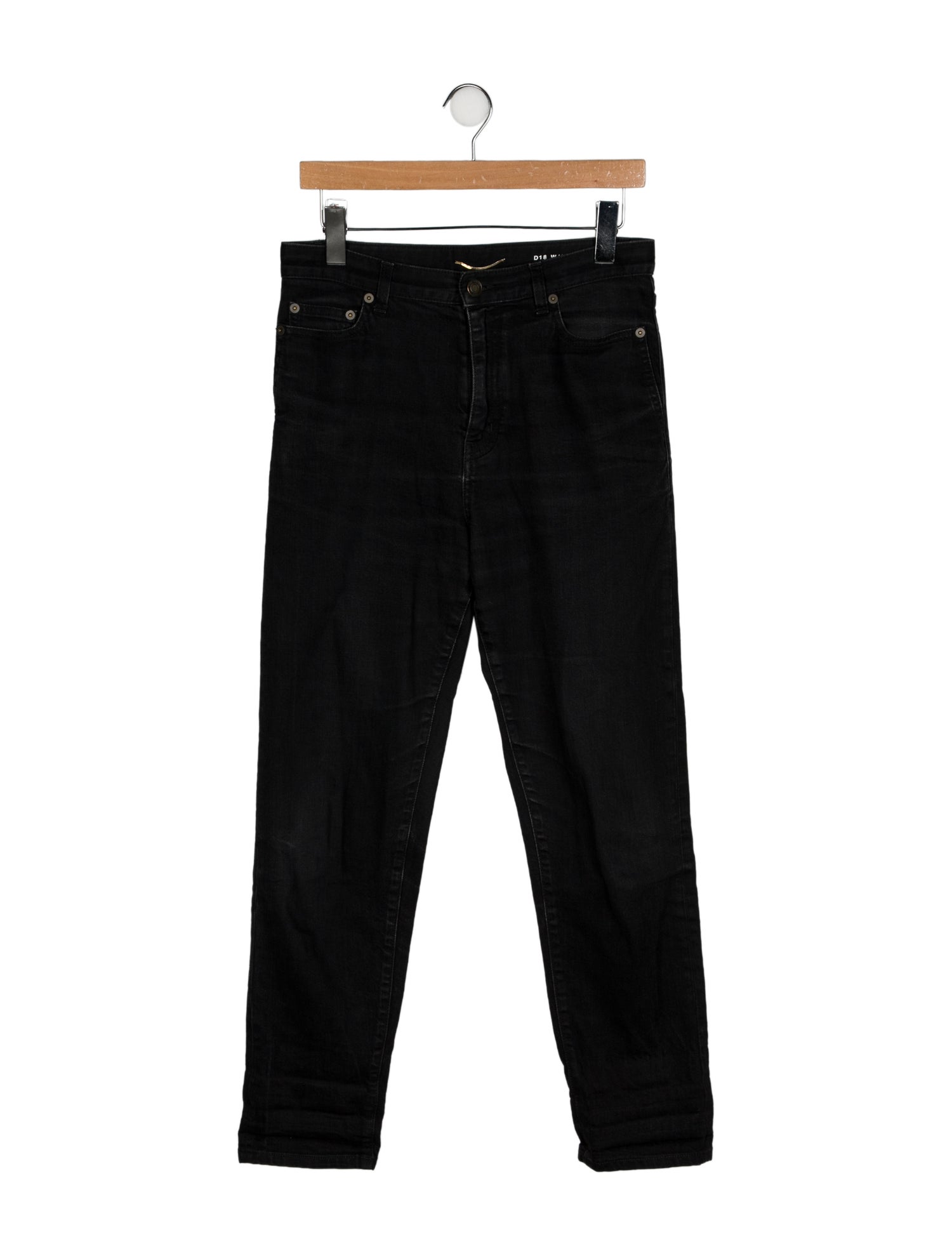Saint Laurent High-Rise Straight Leg Jeans