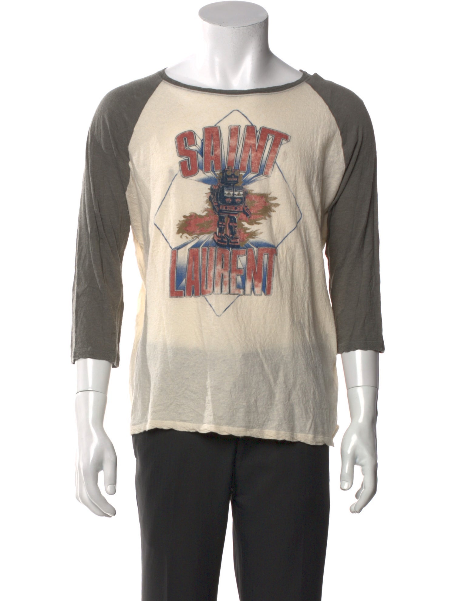 Saint Laurent 2018 Robot Logo T-Shirt