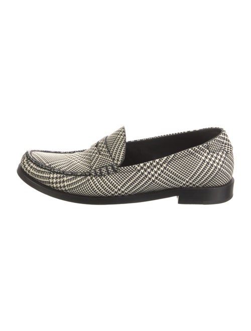 Saint Laurent Leather Houndstooth Print Loafers